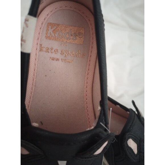 Kate Spade Keds Shoes Toddler 6 New Francois Black Dog Pink Glitter Slip On - Picture 5 of 6